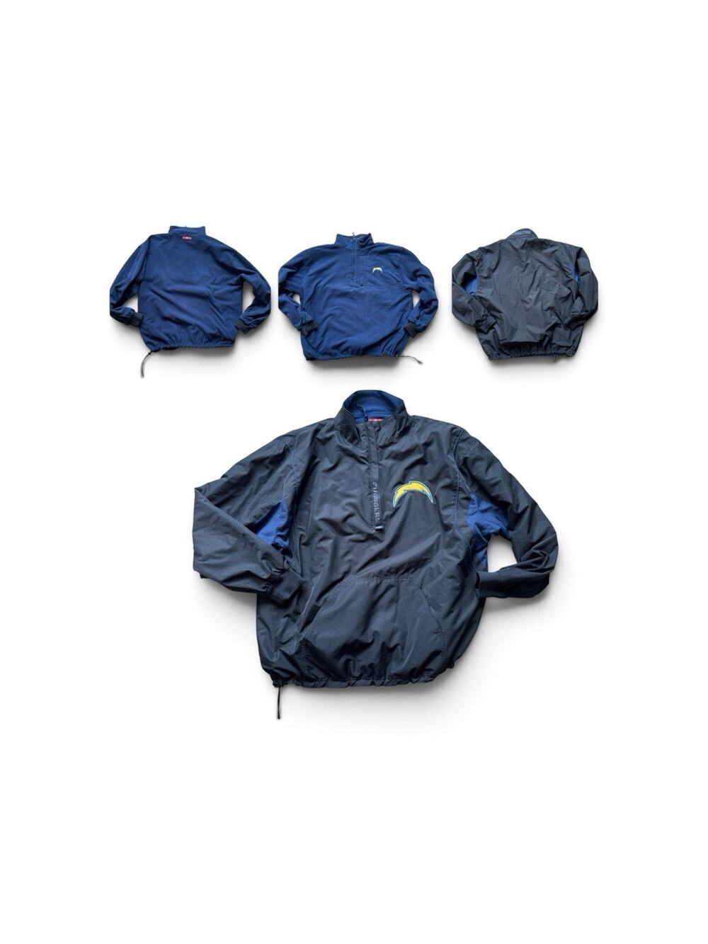 Vintage San Diego Chargers Reversible 1/4 Zip Black Windbreaker Jacket Mens L